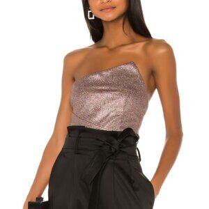 NWT Superdown x Draya Glitter Sparkle Metallic Tube Top XL